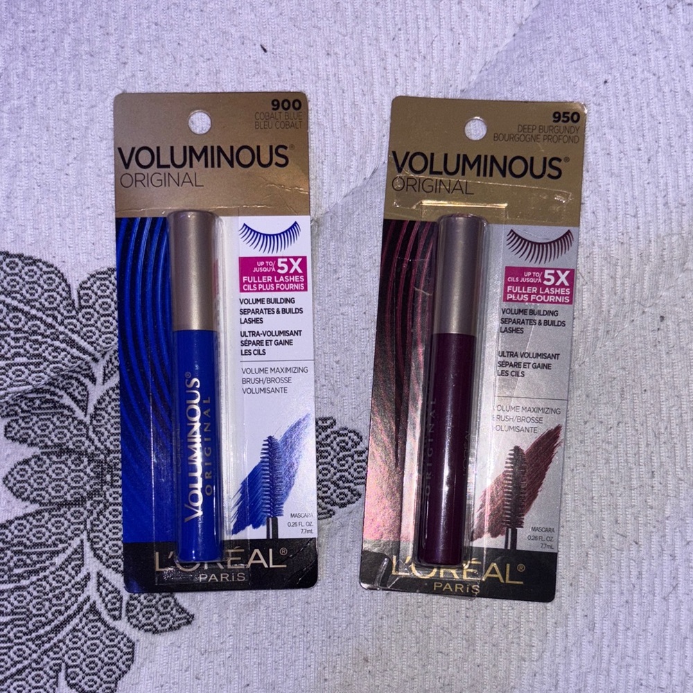 L'Oreal Voluminous Original Mascara - Cobalt Blue and Deep Burgundy (never used)